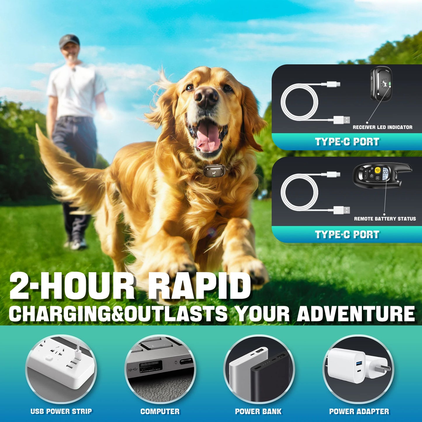 Java Hundetrainingshalsband mit Fernbedienung und Schocksperre