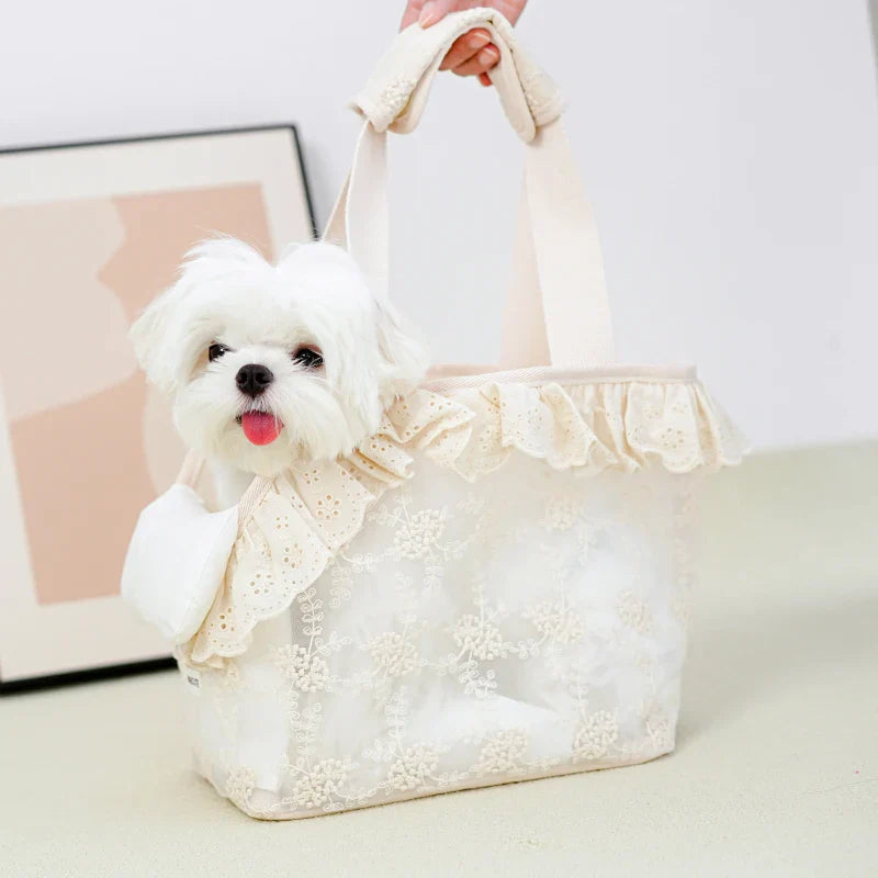 Jade Hundetransporttasche mit charmantem Blumenmuster