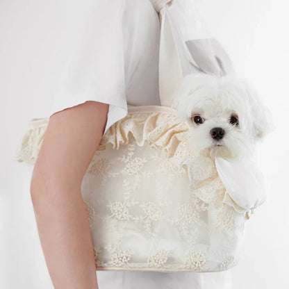 Jade Hundetransporttasche mit charmantem Blumenmuster