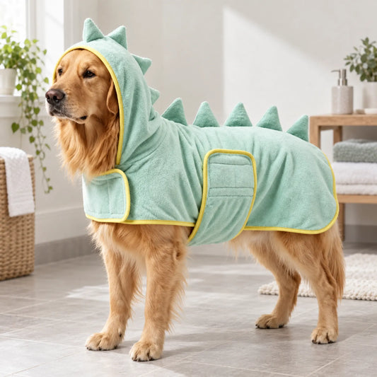 Saugfähiger Hundebademantel Mit Kapuze