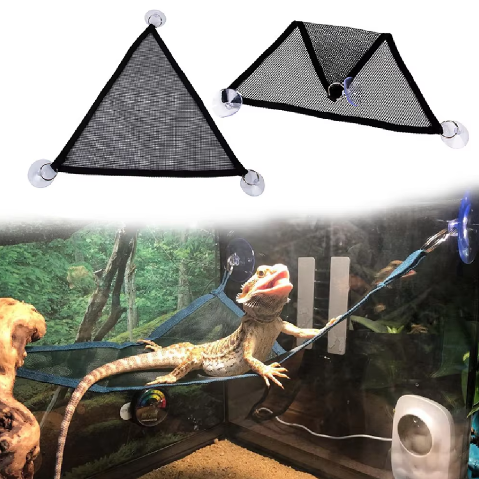 Rango | Reptilien Hängematte mit Saugnäpfen – Netzliege für Terrarium und Glasflächen