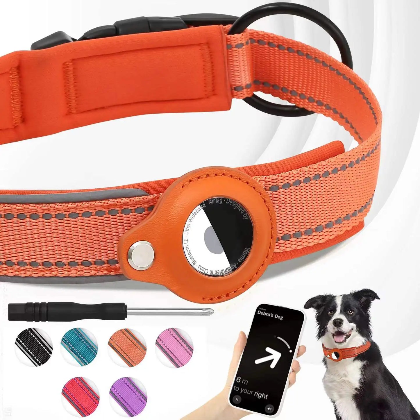 Alfred Reflektierendes Hundehalsband mit AirTag