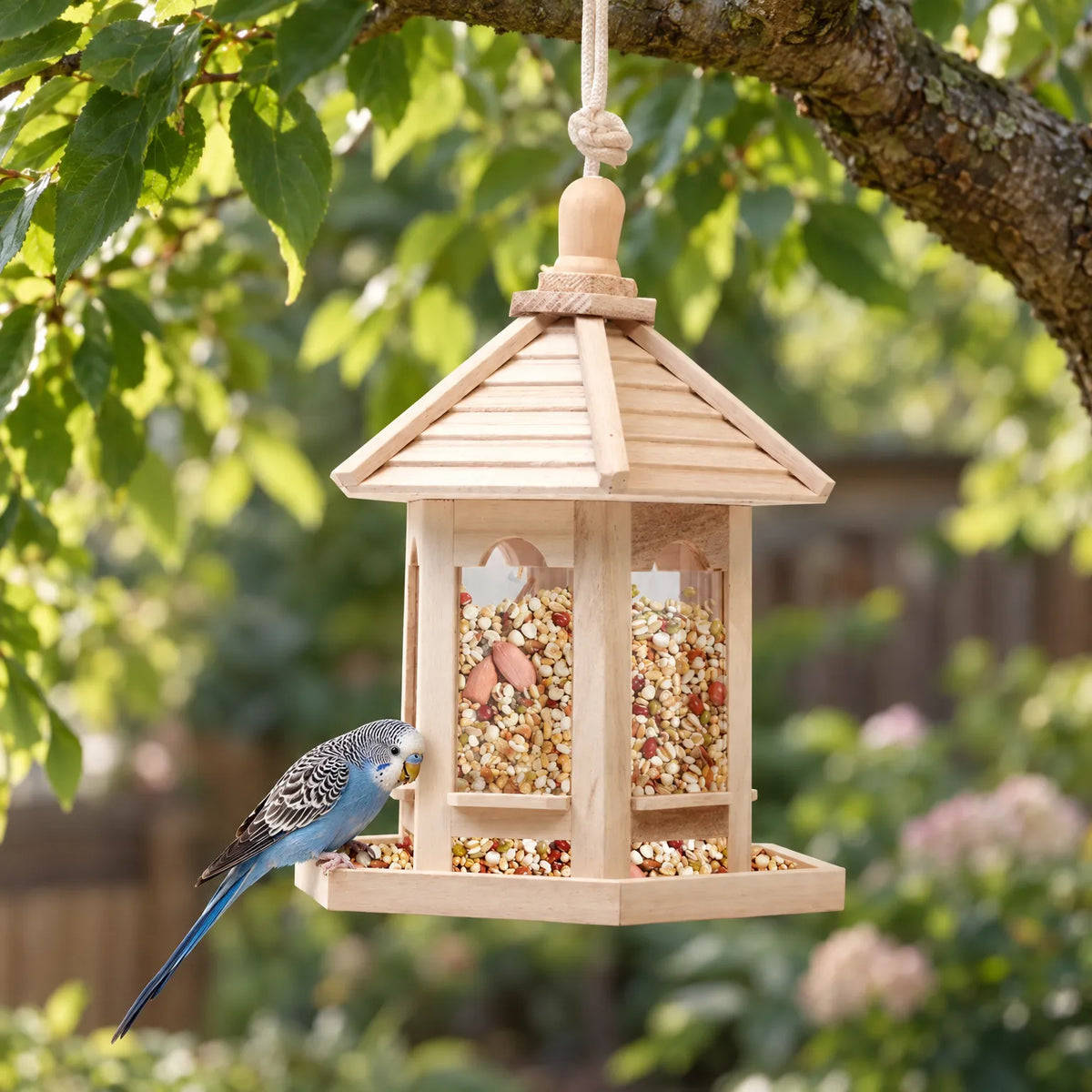 Sechseckiges Vogelfutterhaus Zum Aufhängen Draußen