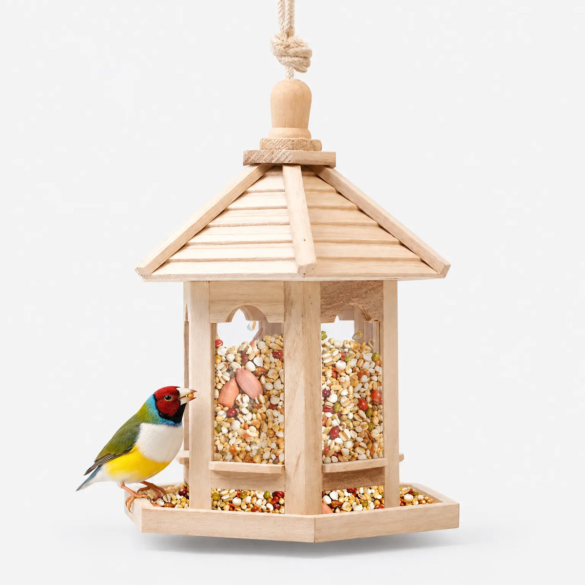 Sechseckiges Vogelfutterhaus Zum Aufhängen Draußen