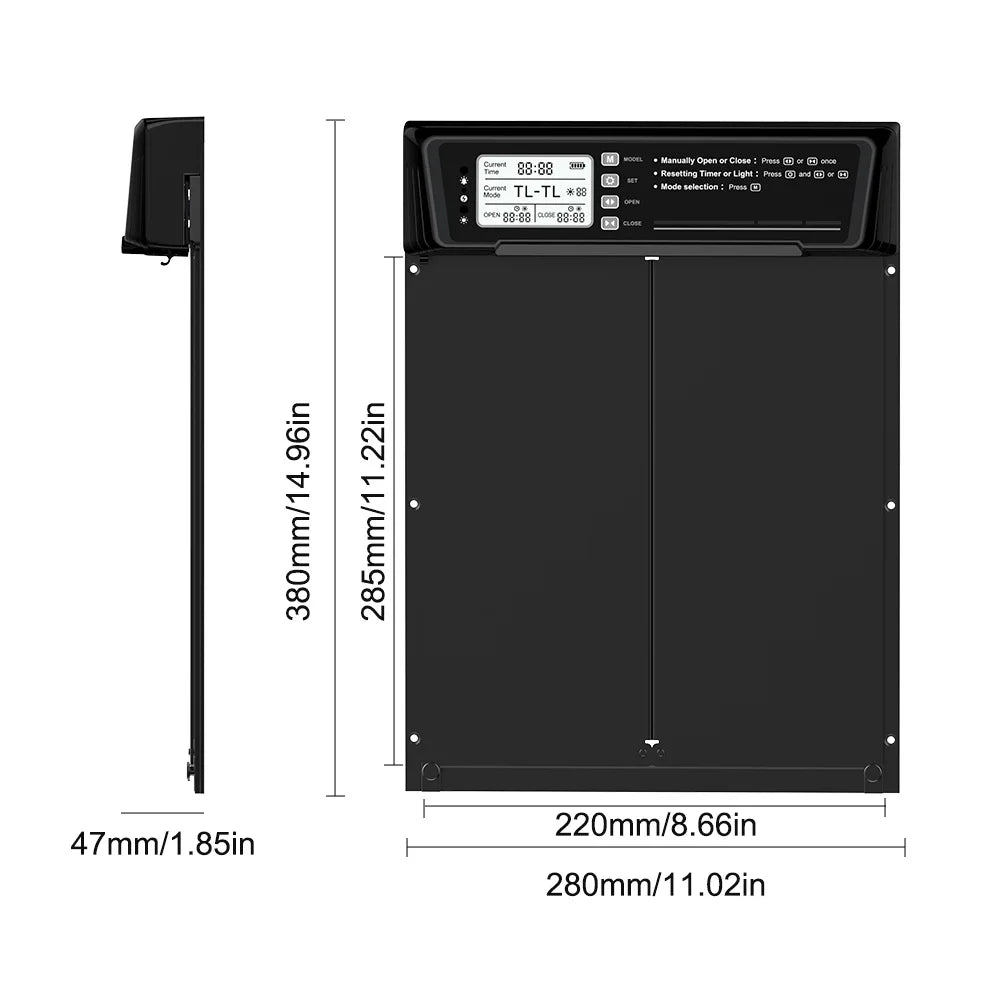 Automatische Hühnerklappe mit Solarpanel und Fernbedienung | HenSlide