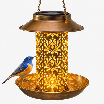 Solar Vogelfutterhaus Mit Warmem Licht