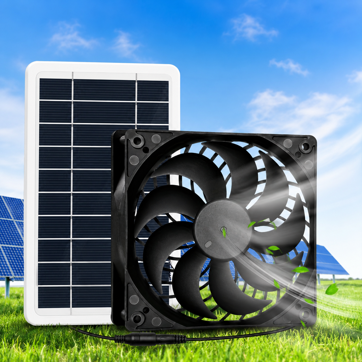 Solarventilator mit Solarpanel fuer Tiergehege | Trevix