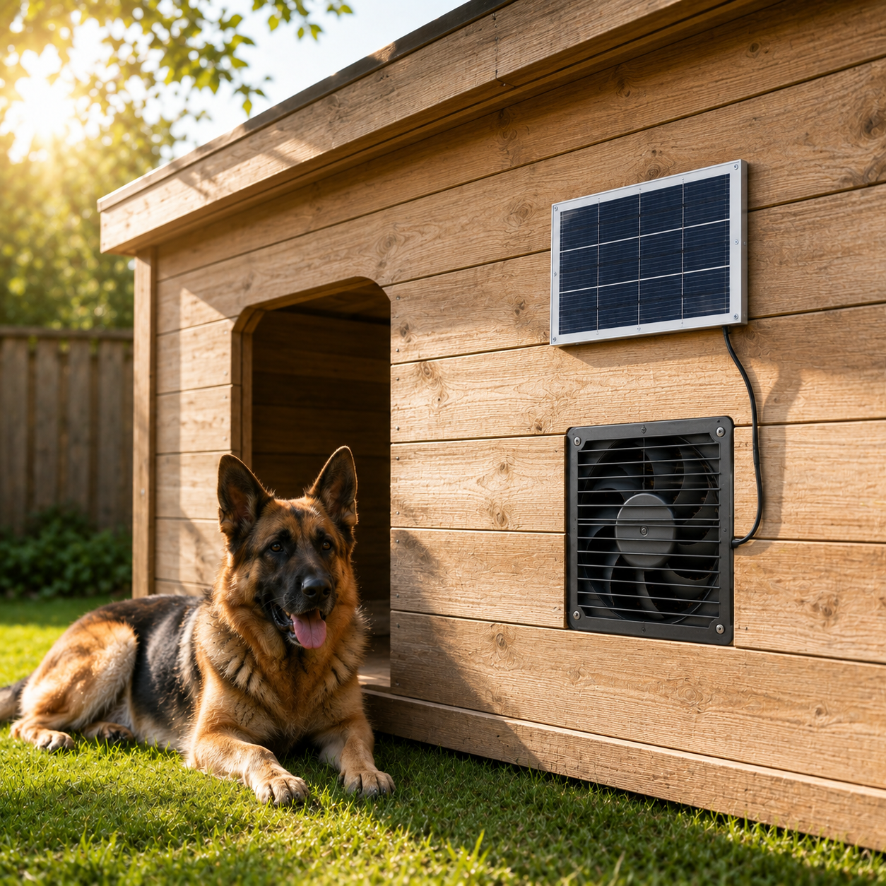 Solarventilator mit Solarpanel fur Tiergehege | Trevix