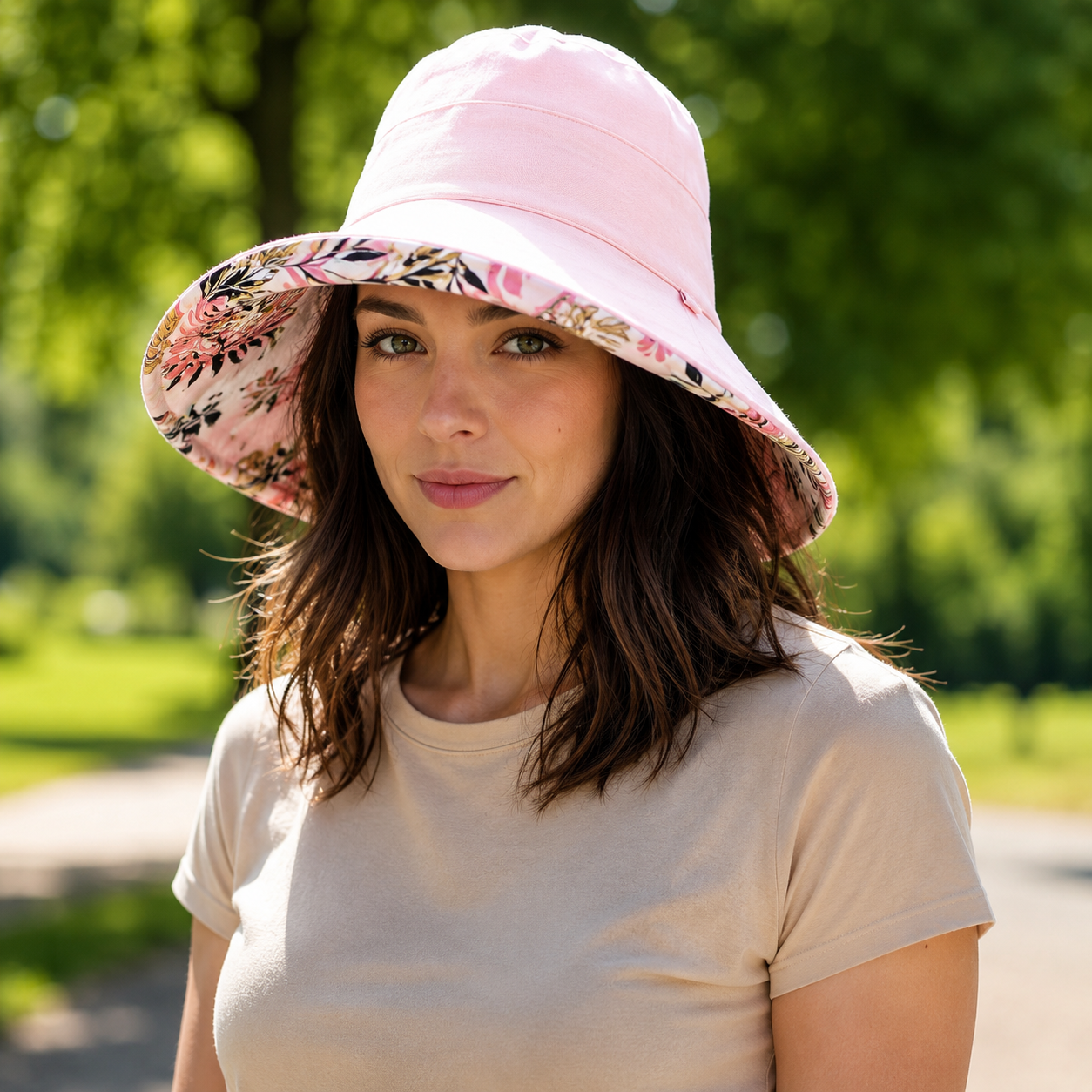Sommerhut Damen UPF 50+ UV faltbar fuer Hundespaziergaenge | Osvira