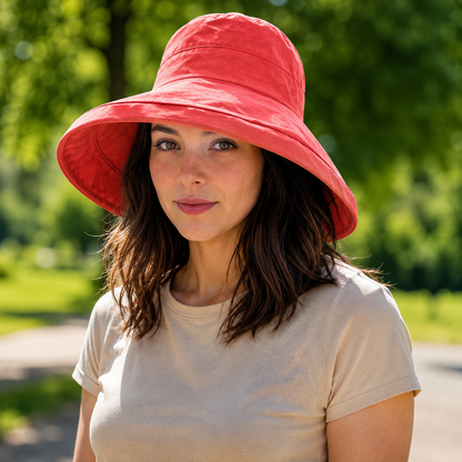 Sommerhut Damen UPF 50+ UV faltbar fuer Hundespaziergaenge | Osvira