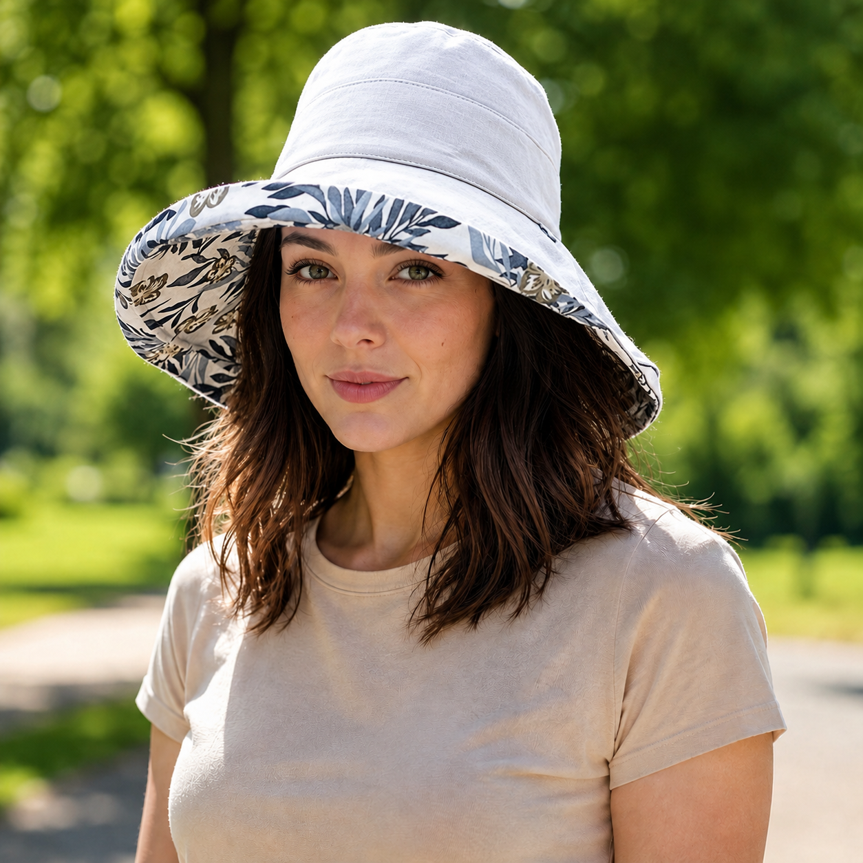Sommerhut Damen UPF 50+ UV faltbar fuer Hundespaziergaenge | Osvira