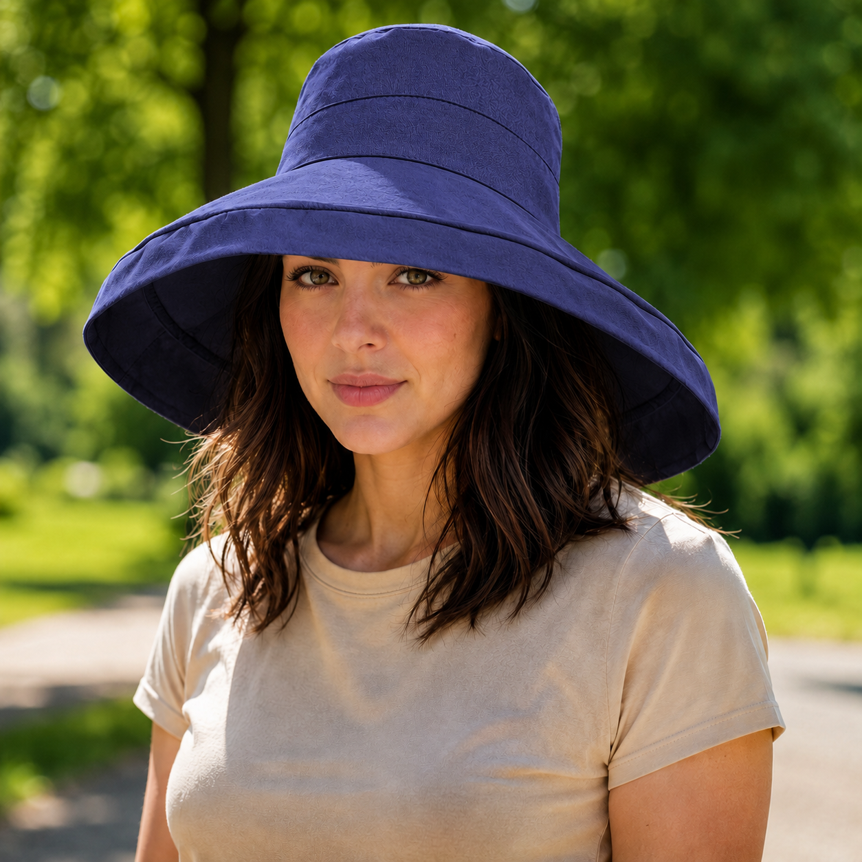 Sommerhut Damen UPF 50+ UV faltbar fuer Hundespaziergaenge | Osvira