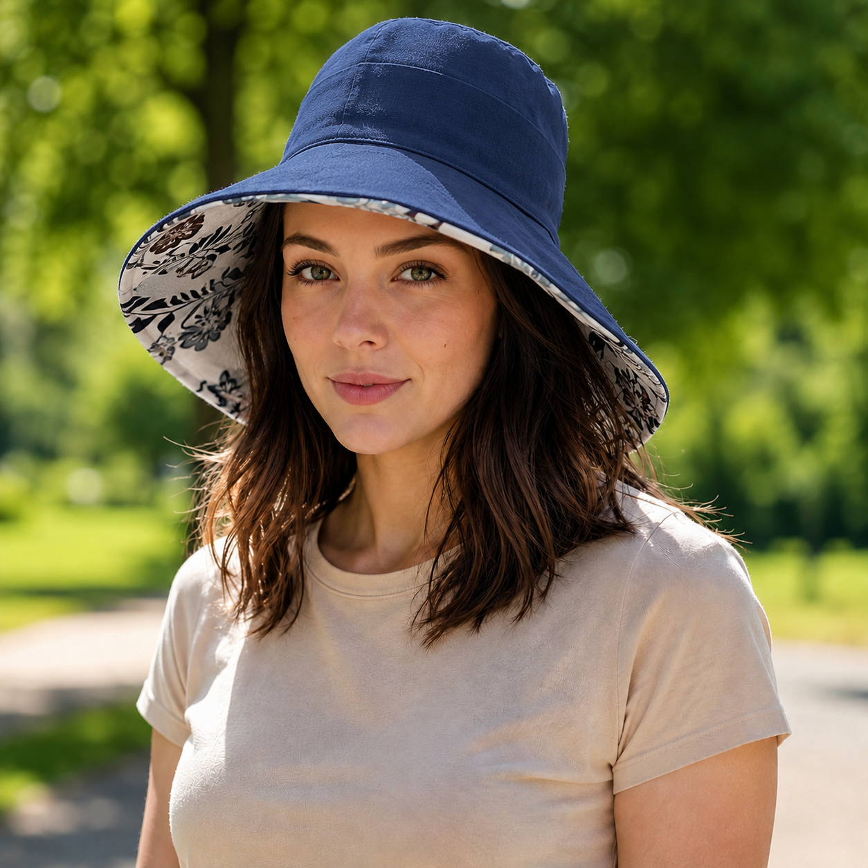 Sommerhut Damen UPF 50+ UV faltbar fuer Hundespaziergaenge | Osvira
