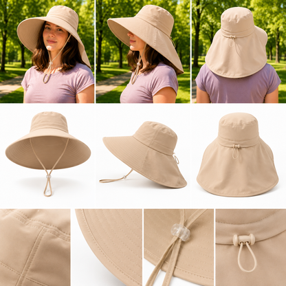 Sommerhut Damen UPF 50+ UV faltbar fuer Hundespaziergang | Marnix