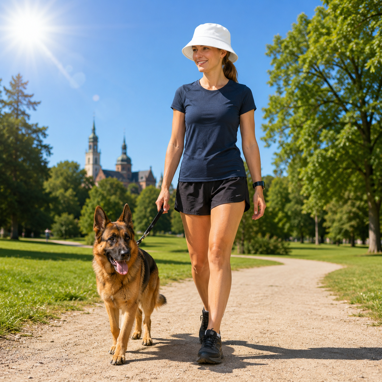 Sommerhut UPF 50+ UV Baumwolle wendbar fuer Hundespaziergaenge | Solvara