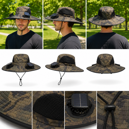 Sommerhut UPF 50+ UV Solarluefter fuer Hundespaziergaenge | Solvion