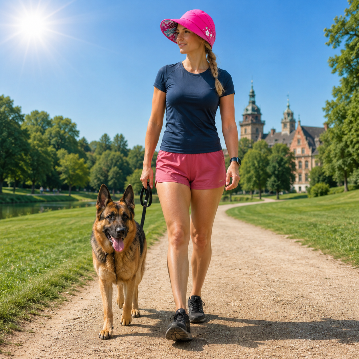 Sommerhut UPF 50+ UV Sonnenvisier fuer Hundespaziergaenge | Florena