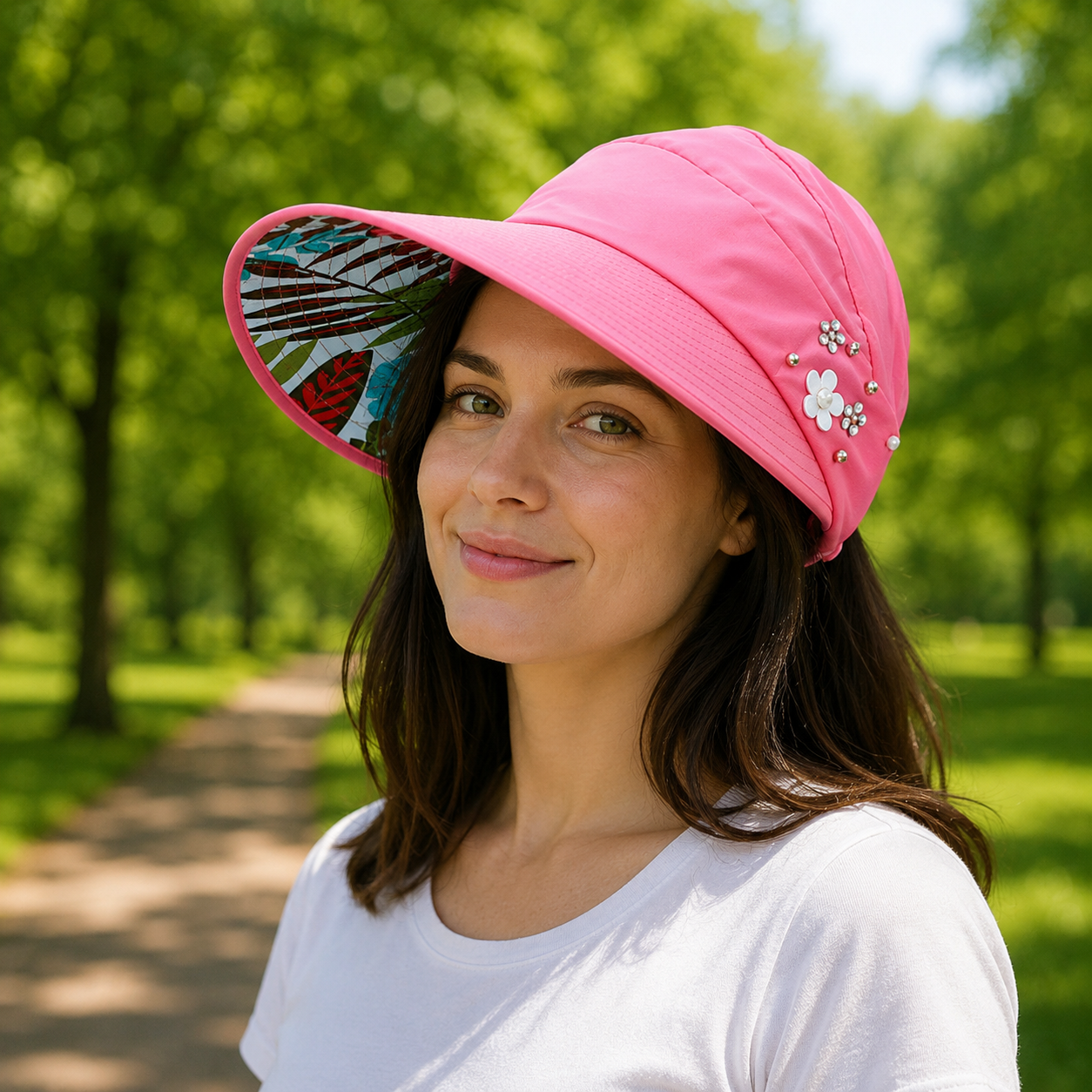 Sommerhut UPF 50+ UV Sonnenvisier fuer Hundespaziergaenge | Florena