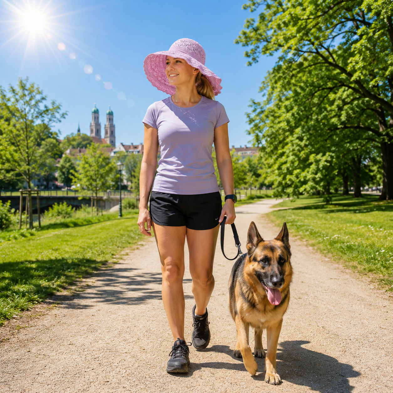Sommerhut UPF 50+ UV atmungsaktiv fuer Hundespaziergaenge | Solviera