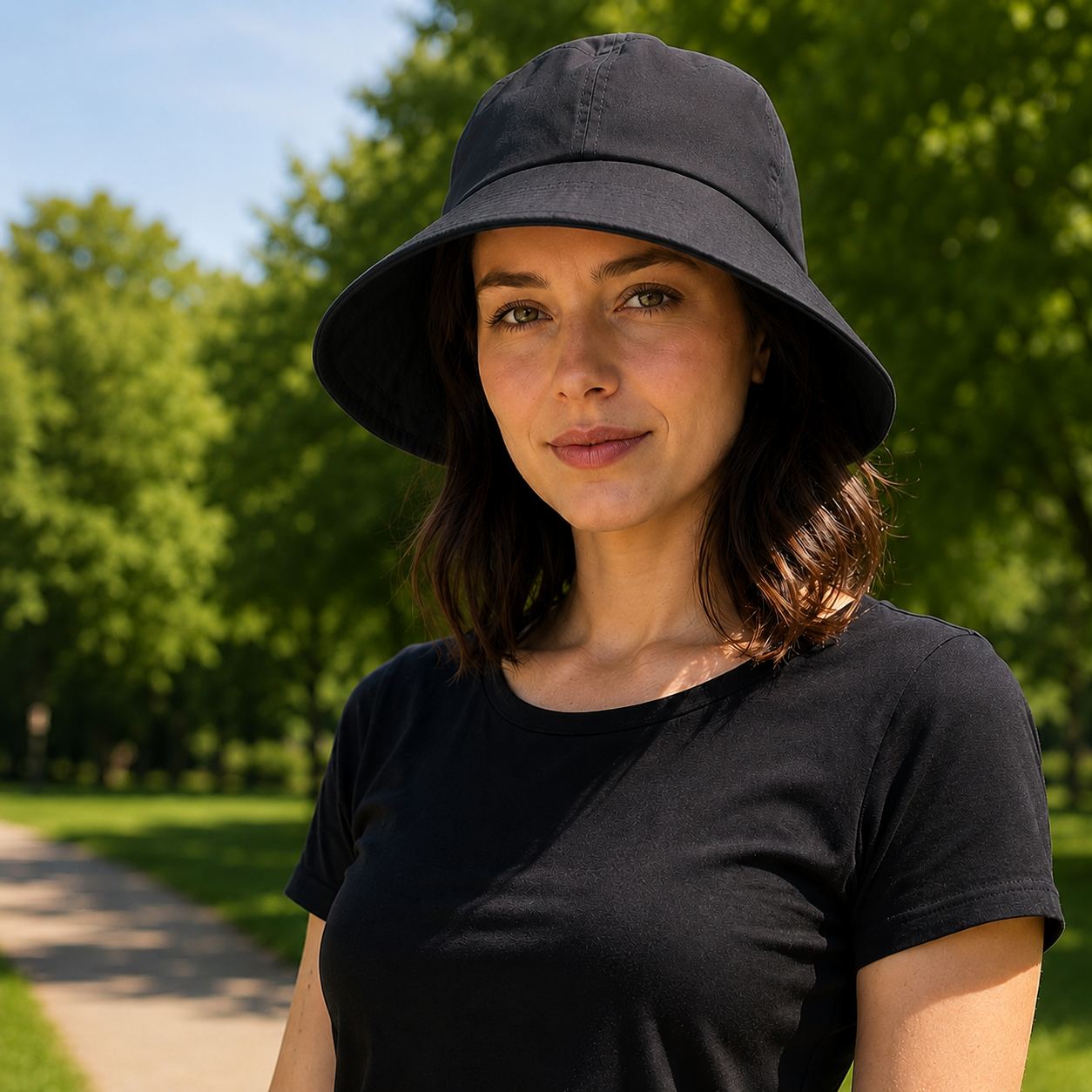 Sommerhut UPF 50+ UV fuer Hundespaziergaenge mit Zopfoeffnung | Sondra