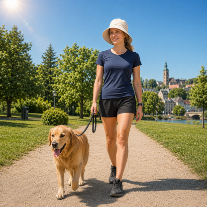 Sommerhut UPF 50+ UV fuer Hundespaziergaenge mit Zopfoeffnung | Sondra