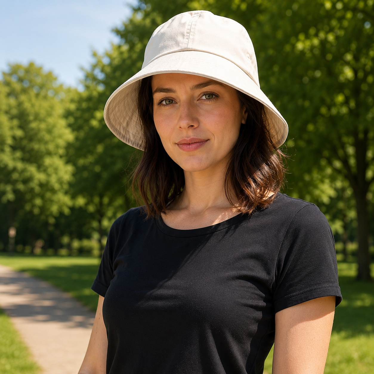 Sommerhut UPF 50+ UV fuer Hundespaziergaenge mit Zopfoeffnung | Sondra