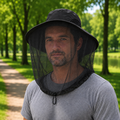 Sommerhut UPF 50+ UV mit Gesichtsnetz für Hundespaziergänge Invara
