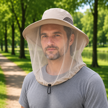 Sommerhut UPF 50+ UV mit Gesichtsnetz für Hundespaziergänge Invara