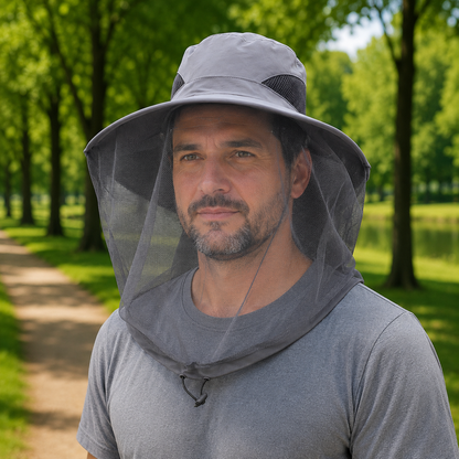 Sommerhut UPF 50+ UV mit Gesichtsnetz für Hundespaziergänge Invara