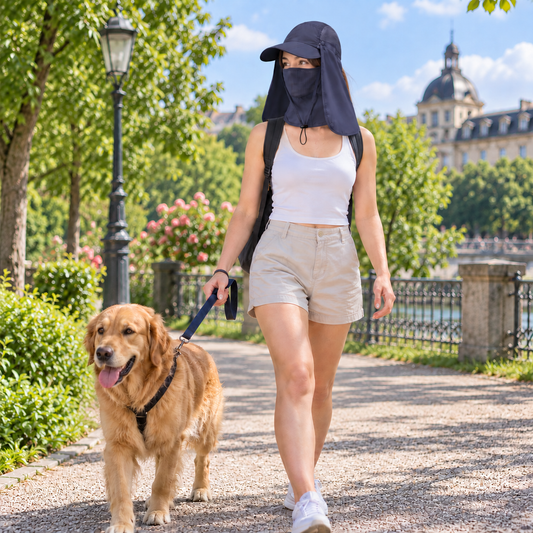 Sommerhut UPF 50+ UV mit Nackentuch für Hundespaziergänge | Cormex