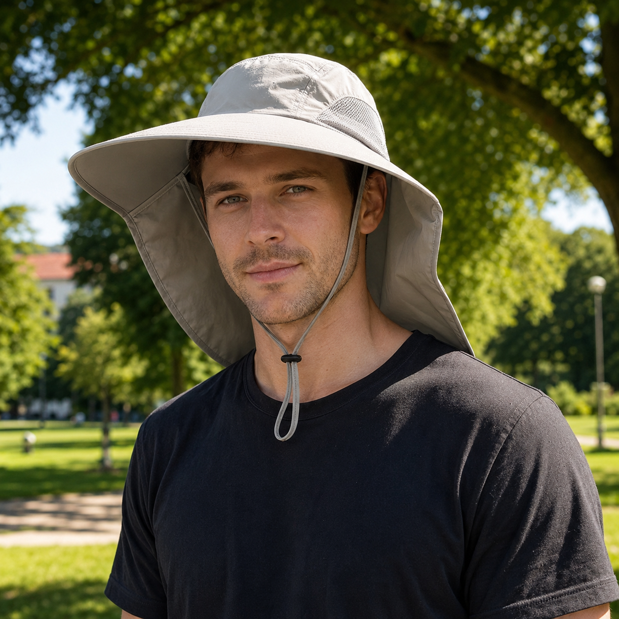 Sommerhut UPF 50+ UV mit breiter Krempe fuer Hundespaziergaenge | Helvix