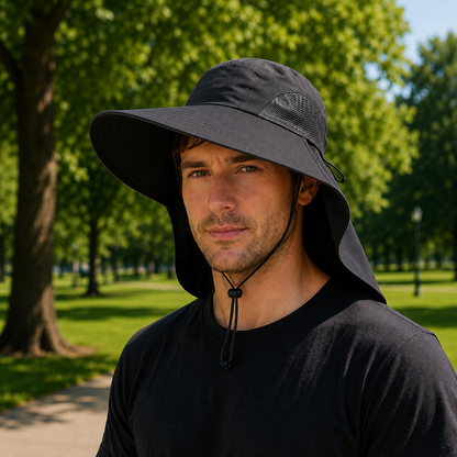 Sommerhut UPF 50+ UV mit breiter Krempe fuer Hundespaziergaenge | Helvix