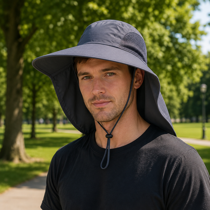 Sommerhut UPF 50+ UV mit breiter Krempe fuer Hundespaziergaenge | Helvix