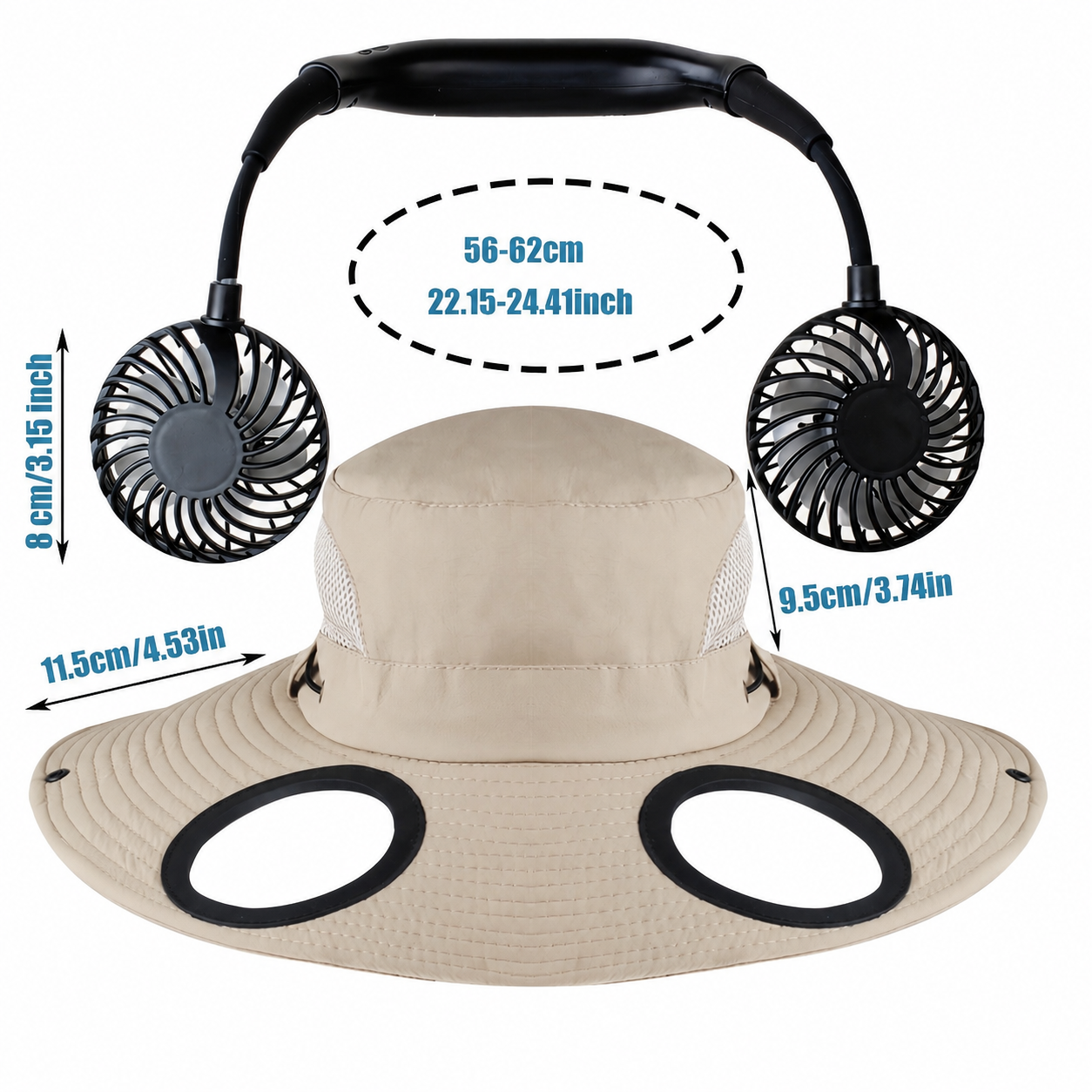 Sonnenhut UPF 50+ UV mit Ventilator für Hundespaziergänge | Ventaro
