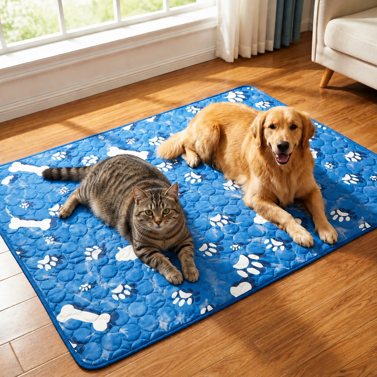 Tierkuehlmatte atmungsaktiv Polyester fuer Hunde und Katzen | Kalyor