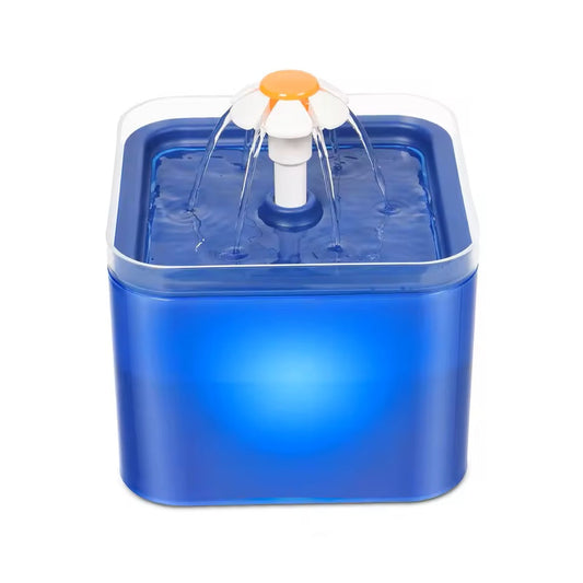 Trinkbrunnen 2L mit LED und Filtersystem für Katzen und Hunde | AquaGlow
