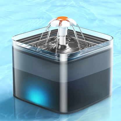 Trinkbrunnen 2L mit LED und Filtersystem für Katzen und Hunde | AquaGlow