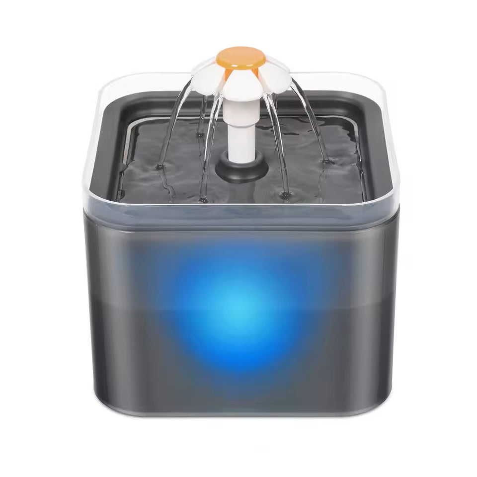 Trinkbrunnen 2L mit LED und Filtersystem für Katzen und Hunde | AquaGlow