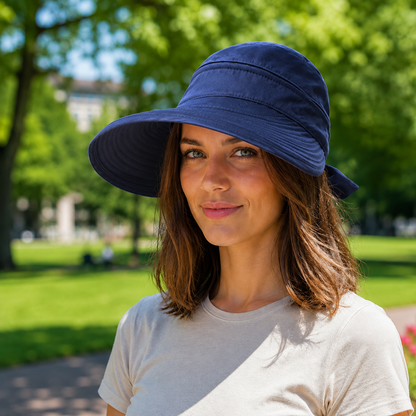 UPF 50+ UV Sommerhut Damen faltbar fuer Hundespaziergaenge | Jovrix