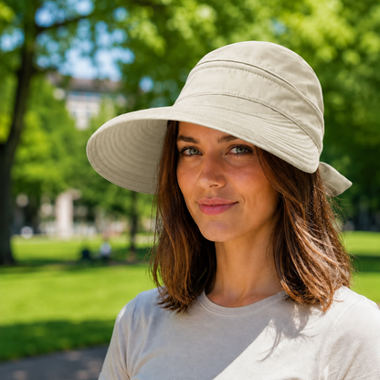 UPF 50+ UV Sommerhut Damen faltbar für Hundespaziergänge | Jovrix