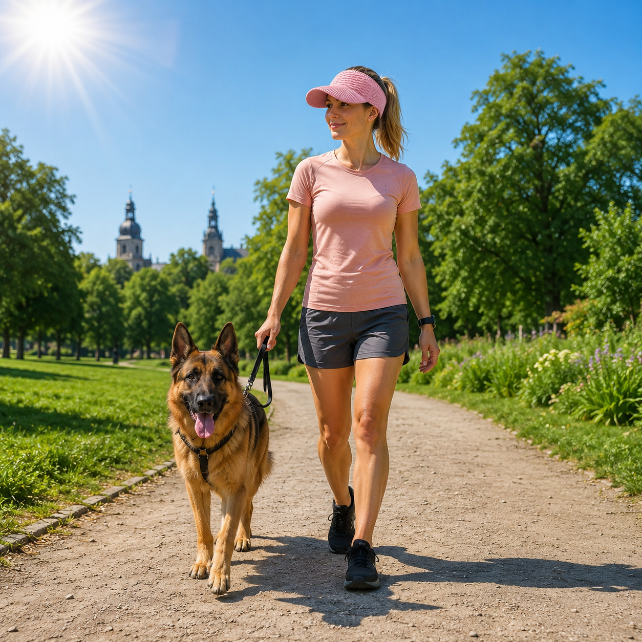 UPF 50+ UV Sommerhut Visier fuer Hundespaziergaenge | Valnex