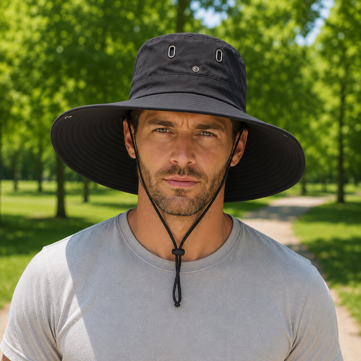 UV Sommerhut UPF 50+ fuer Gassirunden mit dem Hund | Solvexa