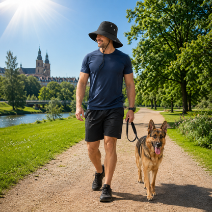 UV Sommerhut UPF 50+ fuer Gassirunden mit dem Hund | Solvexa