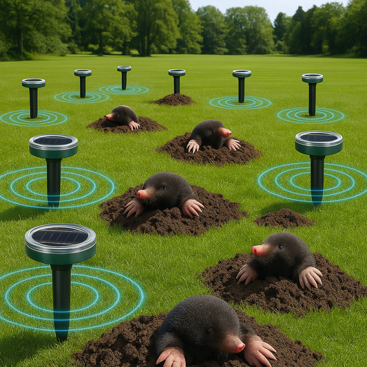 Ultraschall Maulwurfschreck mit Solarbetrieb für den Garten | Molvex