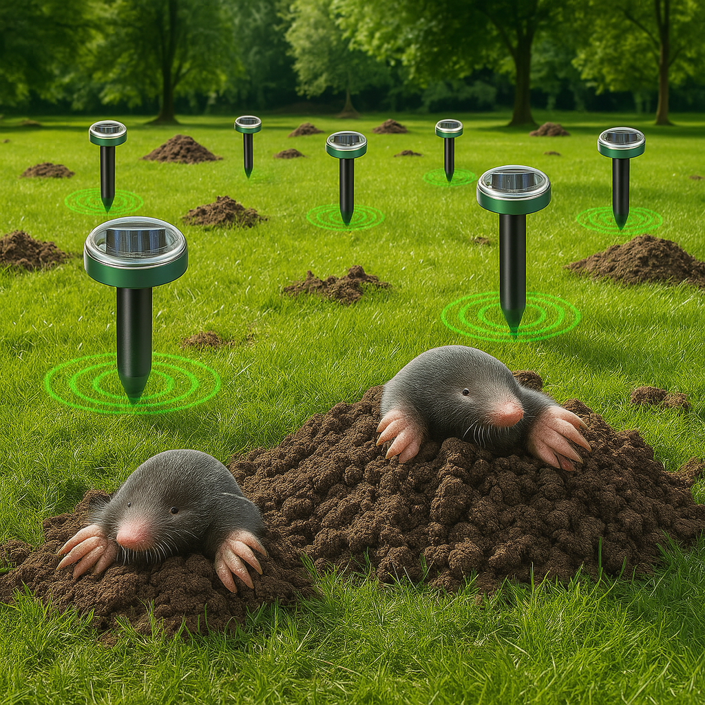 Ultraschall Maulwurfschreck mit Solarbetrieb für den Garten | Molvex