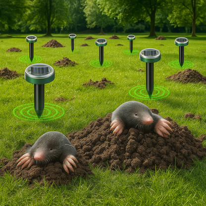 Ultraschall Maulwurfschreck mit Solarbetrieb für den Garten | Molvex