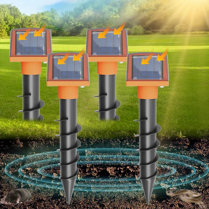 Ultraschall Maulwurfschreck mit Solarenergie und Bodenvibration | SonicRoot