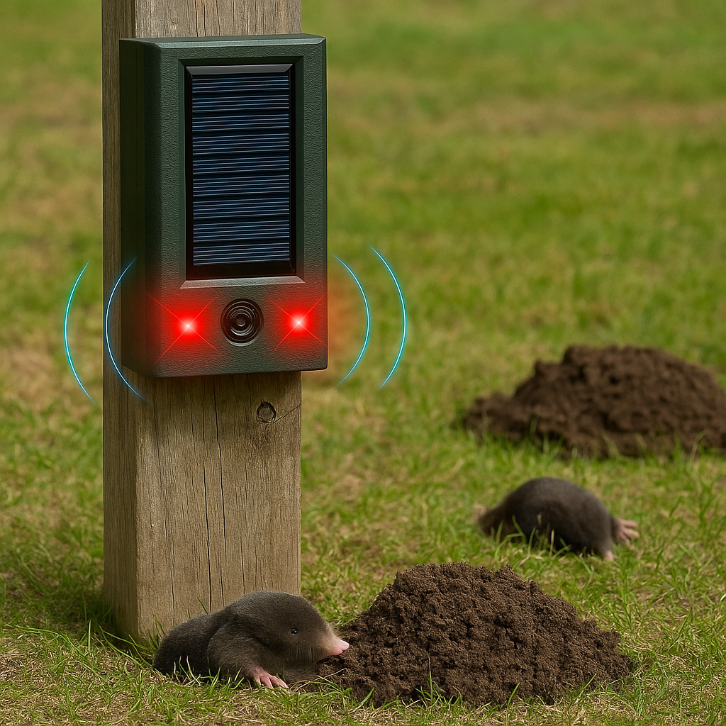 Ultraschall Maulwurfschreck mit Solarpanel und LED | Aviatra