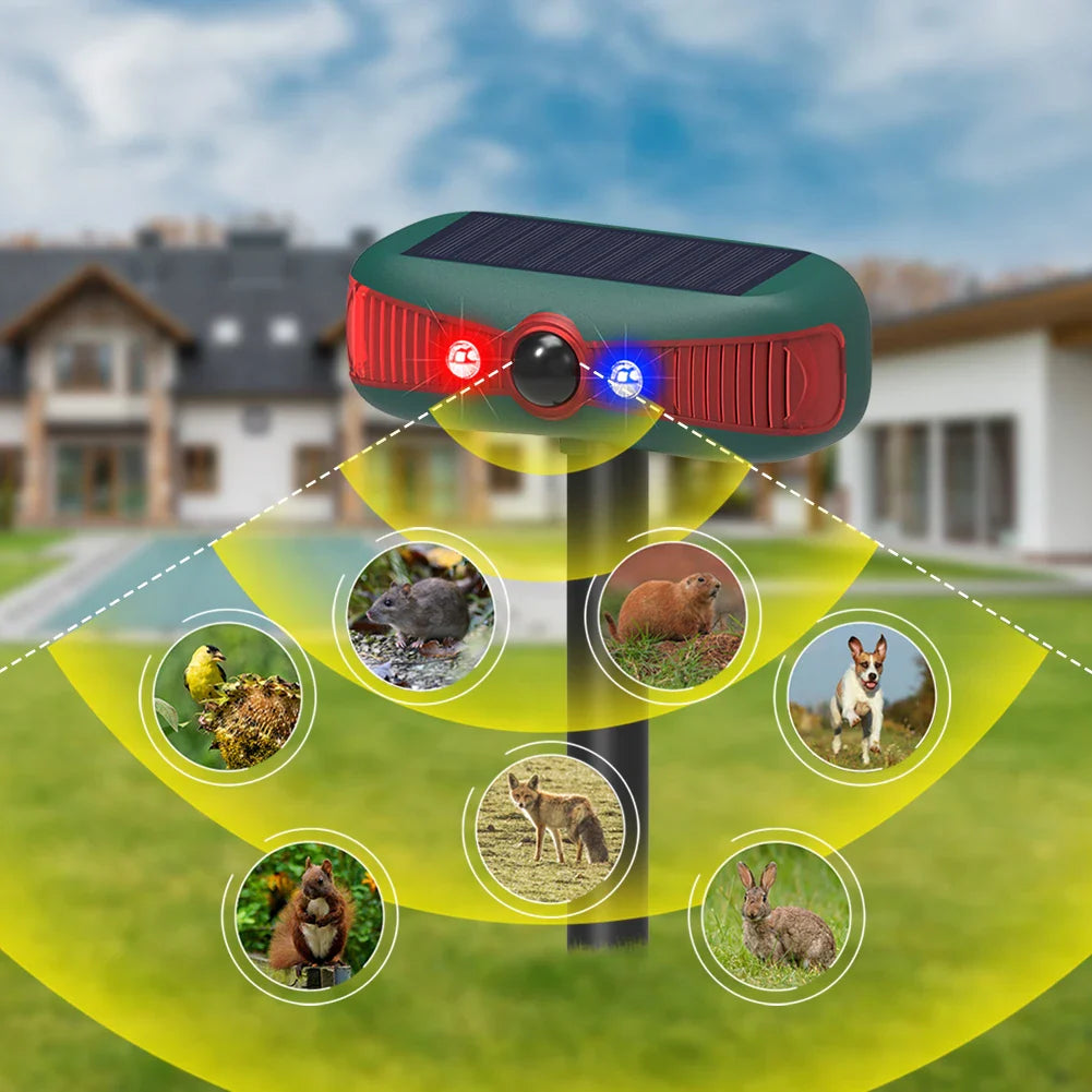 Ultraschall Maulwurfschreck mit Solarpanel und Tonalarm | Redfox