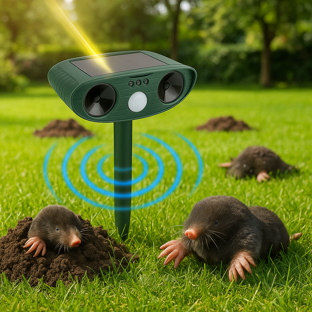 Ultraschall Tiervertreiber mit Solar gegen Maulwürfe und Schädlinge | SonicGuard